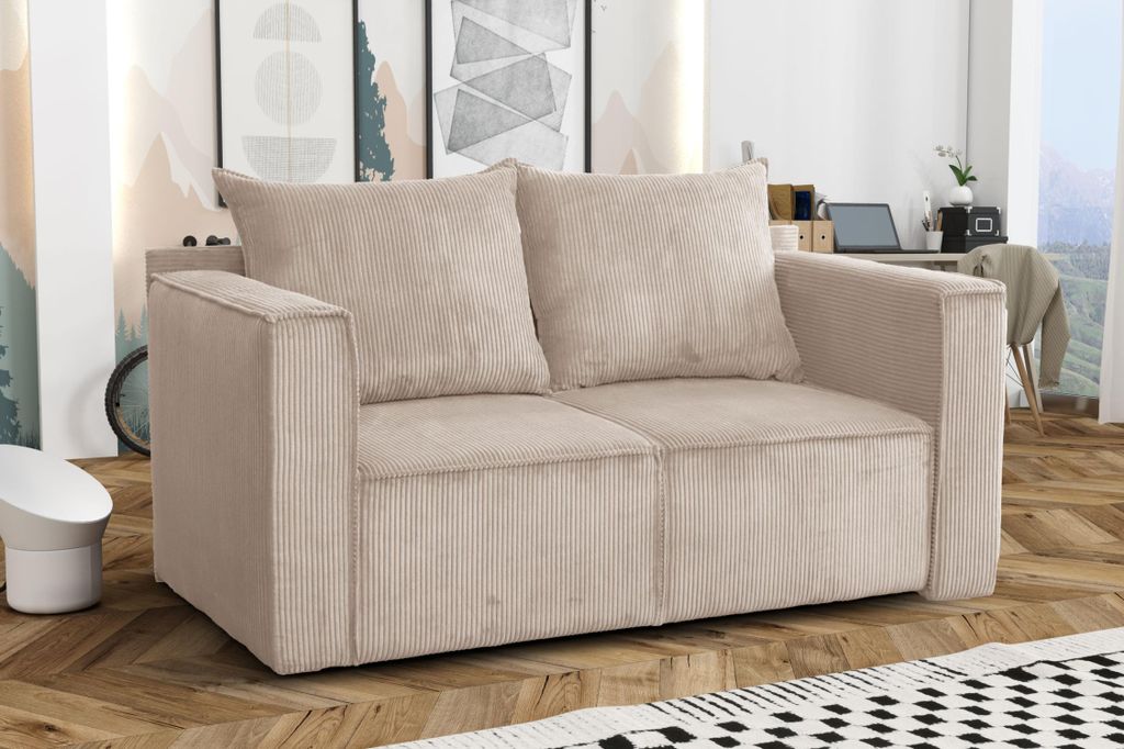 Zweisitzer-Schlafsofa ANNEKA - beige