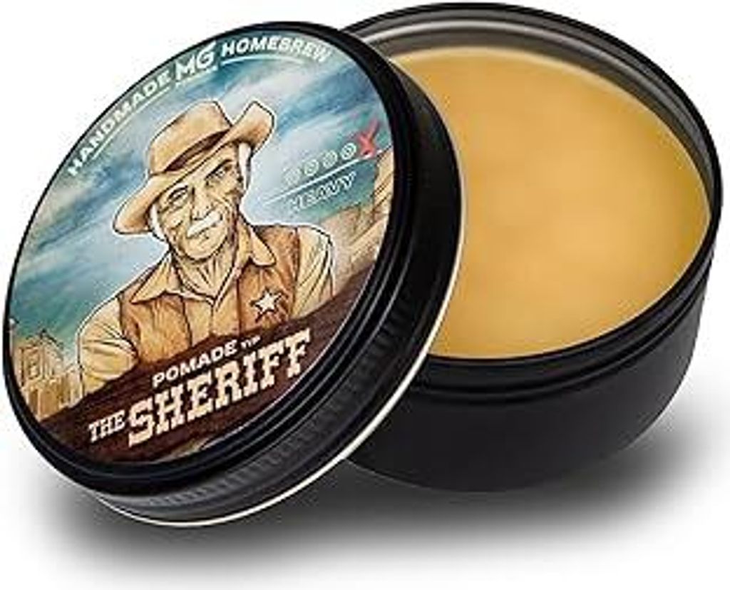 MG Pomade THE SHERIFF, haevy hold, Herren, wasserfest und pflegend, ölbasierte Haarpomade, Natürliche Wachs-Formulierung für extrem starker Halt...