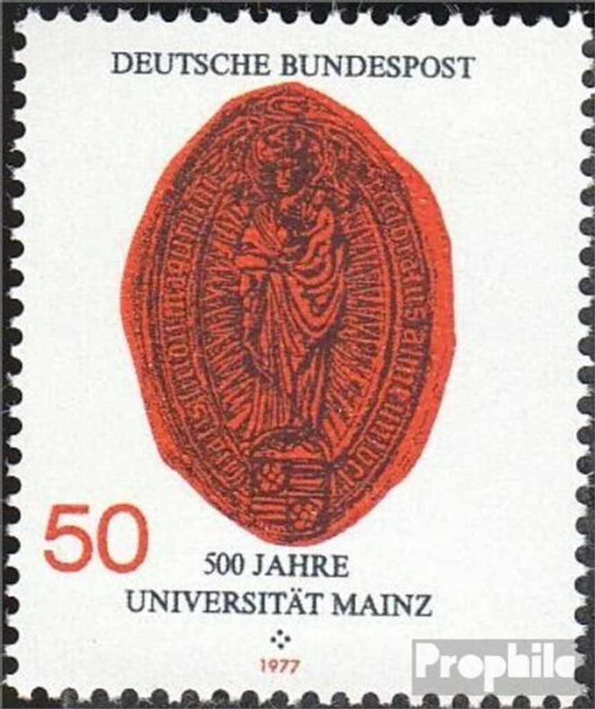 Briefmarken BRD (BR.Deutschland) 1977 Mi 938 (kompl.Ausgabe) postfrisch 500 Jahre Universität Mainz
