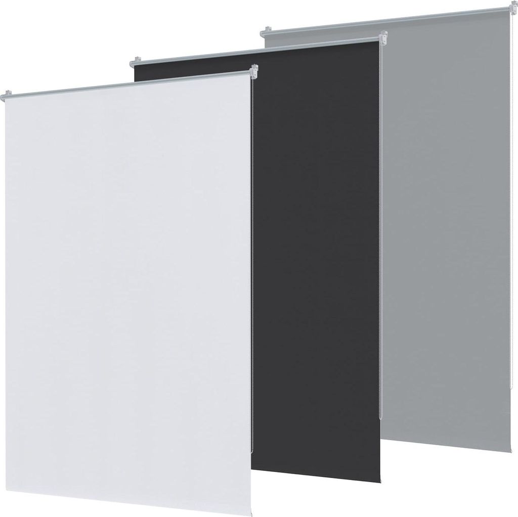 FIVMEN Verdunklungsrollo ohne Bohren Rollos für Fenster 80x210 cm Klemm fix Rollo Seitenzugrollo Sichtschutz Sonnenschutz (Grau)