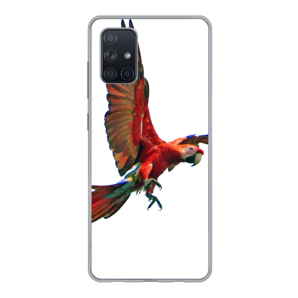 MuchoWow Handyhülle Schutzhülle Hülle für Samsung Galaxy A51 Ara - Vogel - Porträt Silikon Softcase Handy Hülle - Schutzabdeckung