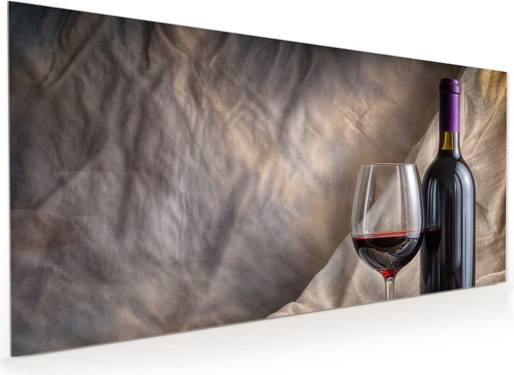 Küchenrückwand Spritzschutz Glas mit Motiv Wein mit Glas 40 x 40 cm
