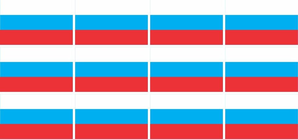 Mini Aufkleber Set - Pack glatt - 50x31mm - selbstklebender Sticker - Russian Federation - Flagge / Banner / Standarte fürs Auto, Büro, zu Hause ...