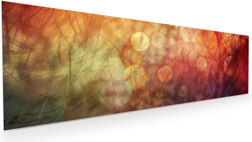 Glasbild 120x40cm in XXL für Wohnzimmer, Schlafzimmer Motiv Abstrakte Kreise