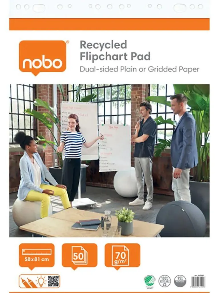 Papier Paperboard Nobo 58x81cm Recyclé : Ne Transperce Pas le Bloc