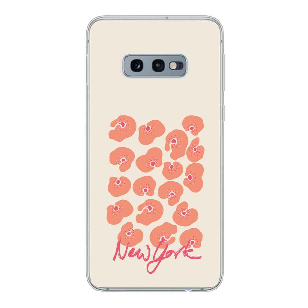 MuchoWow Handyhülle Schutzhülle Hülle für Samsung Galaxy S10e Blume - Abstrakt - New York Silikon Softcase Handy Hülle - Handy