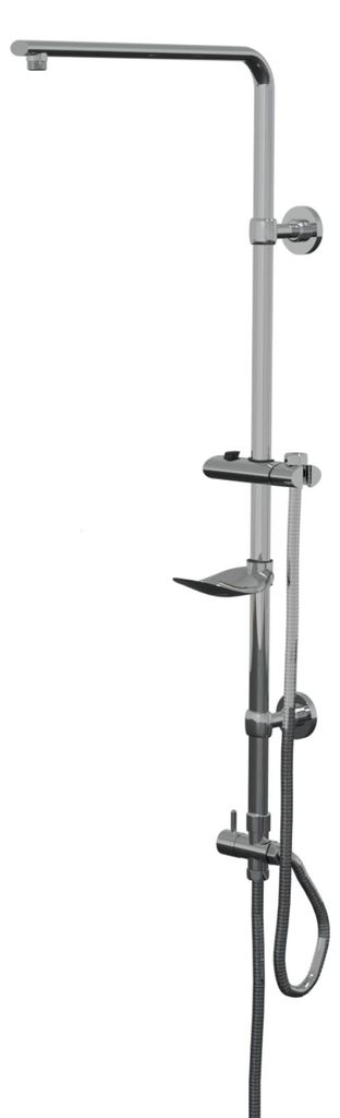 HAGO24 Duschsystem Duscharmatur Duschset Edelstahl Chrom Ovalform höhenverstellbar Regendusche Universalanschluss 1000mm