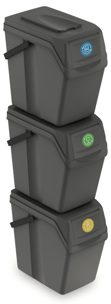 Sada de 3 cubos de basura SORTIBOX II - capacidad: 3 x 25 Imagen del producto 