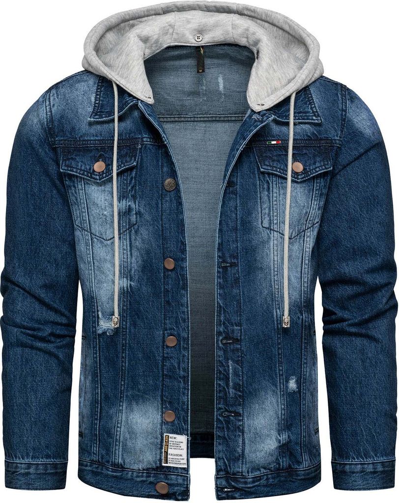 Recea Herren-Jeansjacke Wiremu dunkelblau S