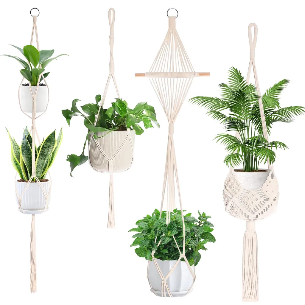 Pot de Fleurs Suspendu Intérieur et Jardin - Déco Macramé Mural Boho