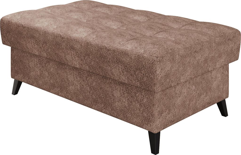 MIRJAN24 Sitzhocker Nord, Polsterhocker vom Hersteller, Rechteckig Hocker mit Holzfüße (Farbe: Coral 45)