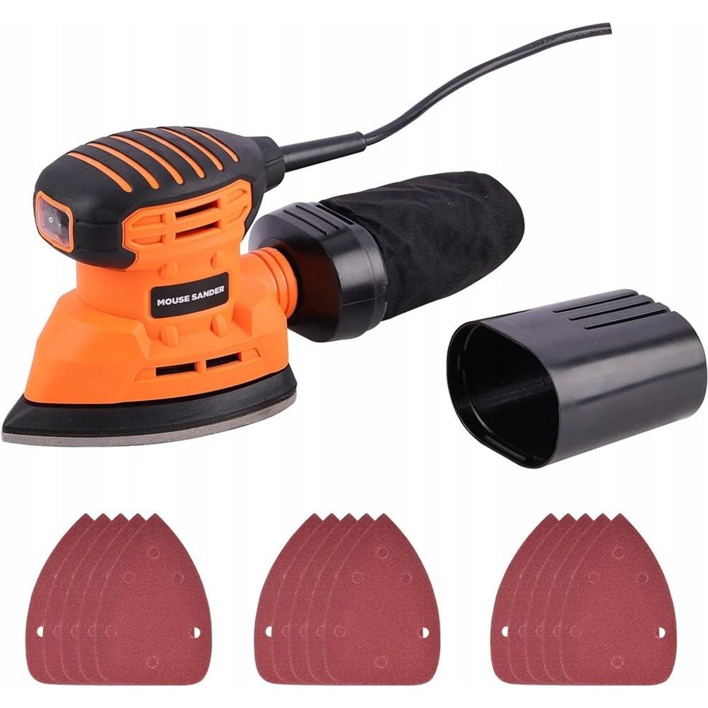 Exzenterschleifer 140 mm Schleifteller 130W ergonomische Form rutschfester Griff Staubabsaugung Holz Metall Kunststoff für Holz Schleifen Polieren