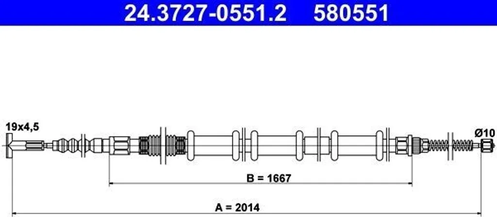 Câble de Frein de Stationnement Multipla OE 46547547 - Qualité ATE
