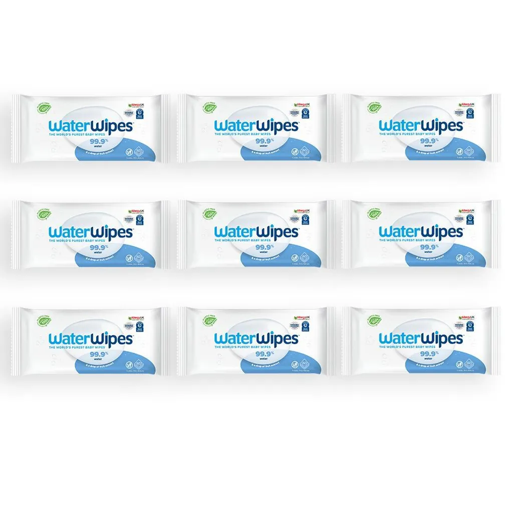 Chiffons d'eau 100% BIO lingettes dégradables en coton 9x60 pièces