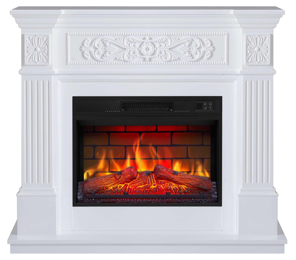 Elektrokamin ArtiFlame Toscana AF23BS Weiß – freistehend, LED-Flamme, 1,8 kW Heizung, bis 30 m², mit Soundeffekt