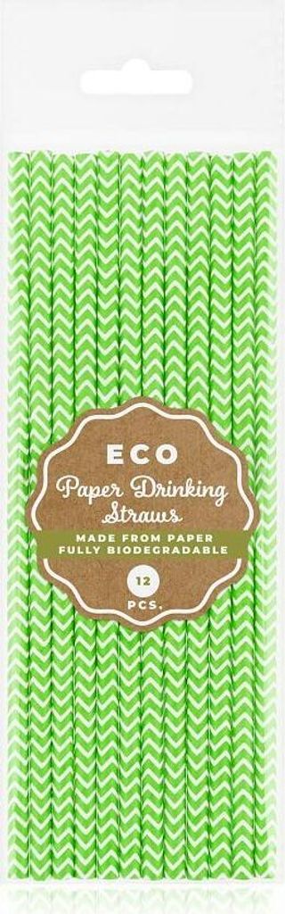 Godan 12 Papier Trinkhalme grün
