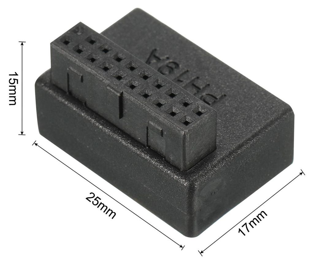 USB 3.0 19Pin 90 Grad Adapter rechter Winkel Stecker fš¹r Motherboard interner Header 2 Stš¹ck
