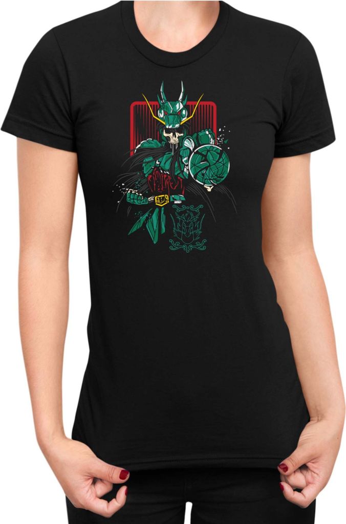 Damen T-Shirt Japan Anime Manga Saint Anime Seiya Zombie Knight 03 Undead Seiya, Lady 2XL / Schwarz