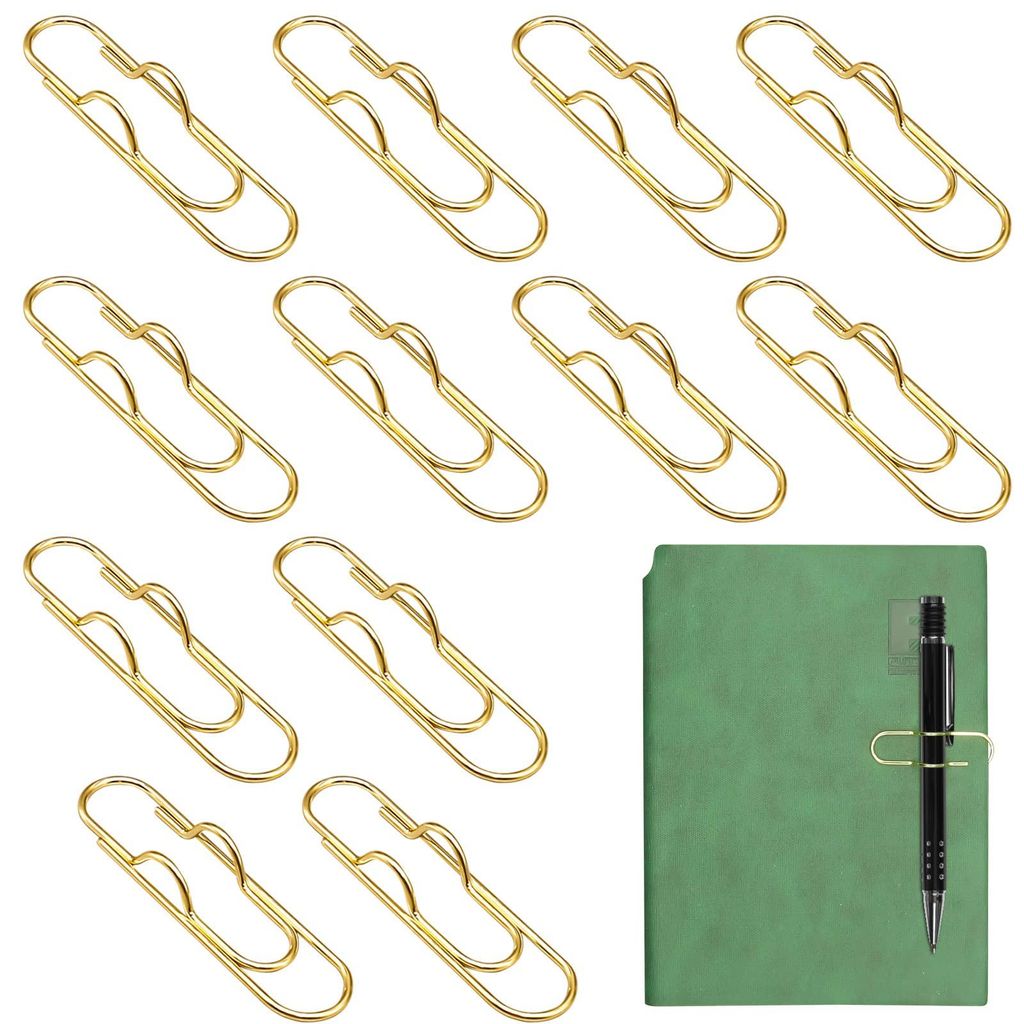 12-teiliges Metall-Stiftclip-Set für Notizbücher, tragbare Stiftehalter, Bleistifthalter, multifunktionale Büroklammer, Lesezeichen, Schrein, B...