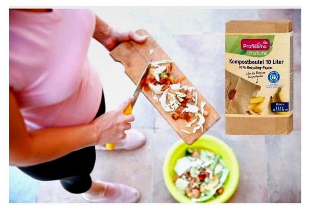 Profissimo -Kompostbeutel 10 Liter/6er Pack - Kompostierbar und umweltfreundlich aus 100% Altpapier, feuchtigkeitsabweisend