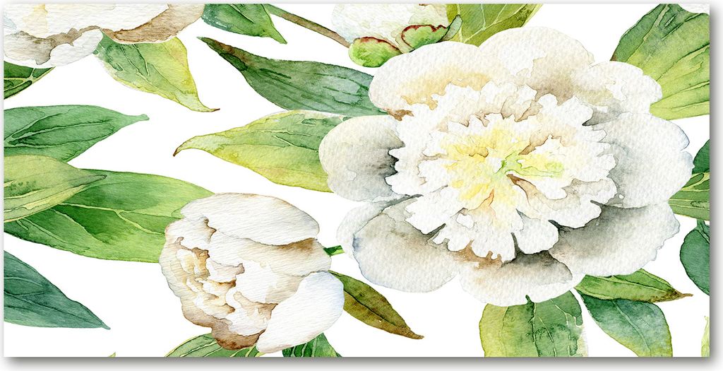 Tulup Leinwandbild -100x50 cm - Wandkunst - Drucke auf Leinwand - Leinwanddruck - Blumen & Pflanzen - Grün - Pfingstrosen