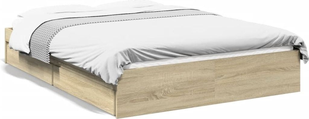 vidaXL Bettgestell mit Schubladen Sonoma-Eiche 140x200cm Holzwerkstoff