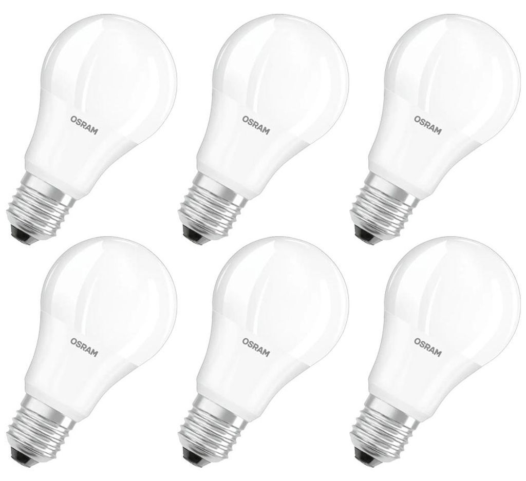 6 x Osram LED A60 Birne 10W = 75W E27 matt 1055lm Produktbild 