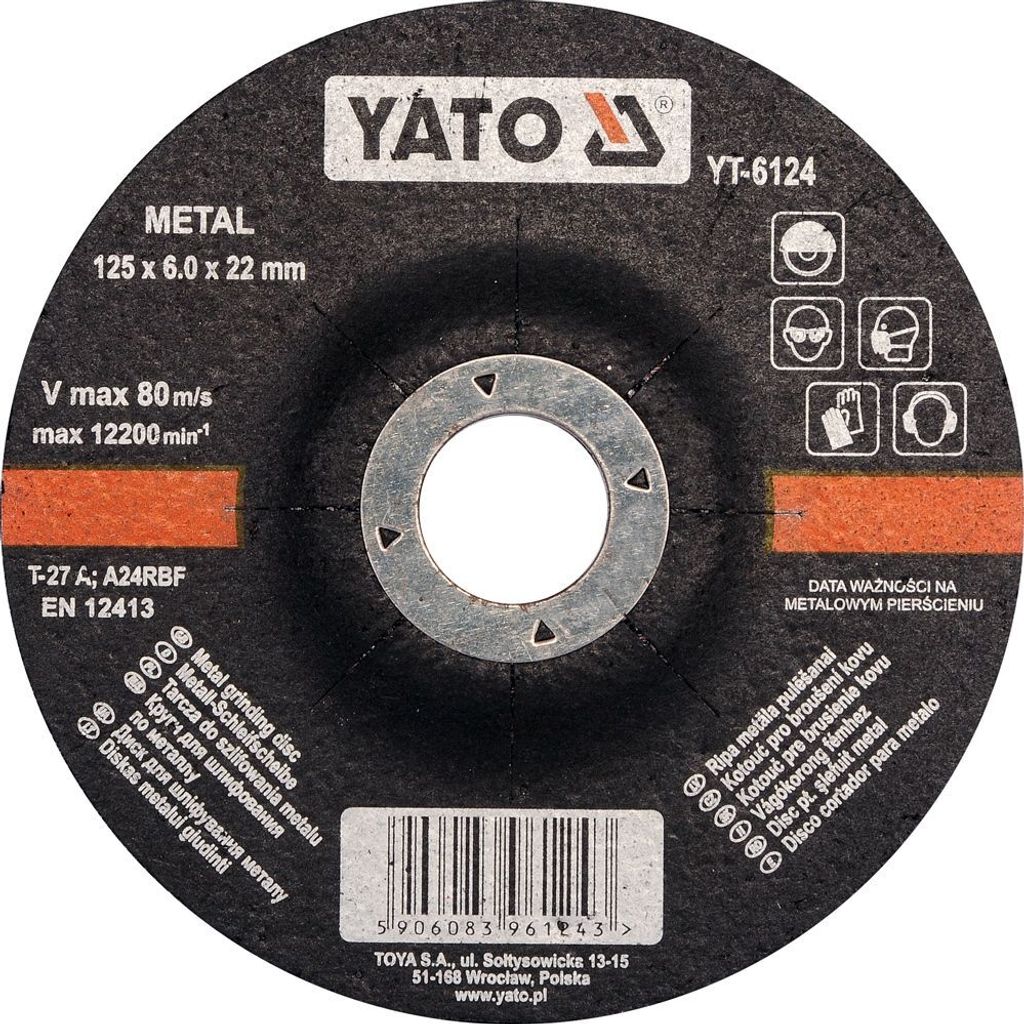 YATO YT-6124 - de Metall 125x6,0x22mm Schleifscheibe Produktbild 