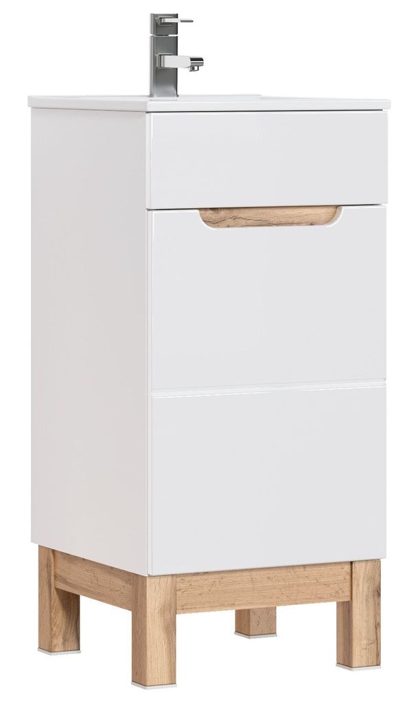 Mobile Bagno Sotto Lavabo Bianco 40 Cm Con Ante Immagine del prodotto 