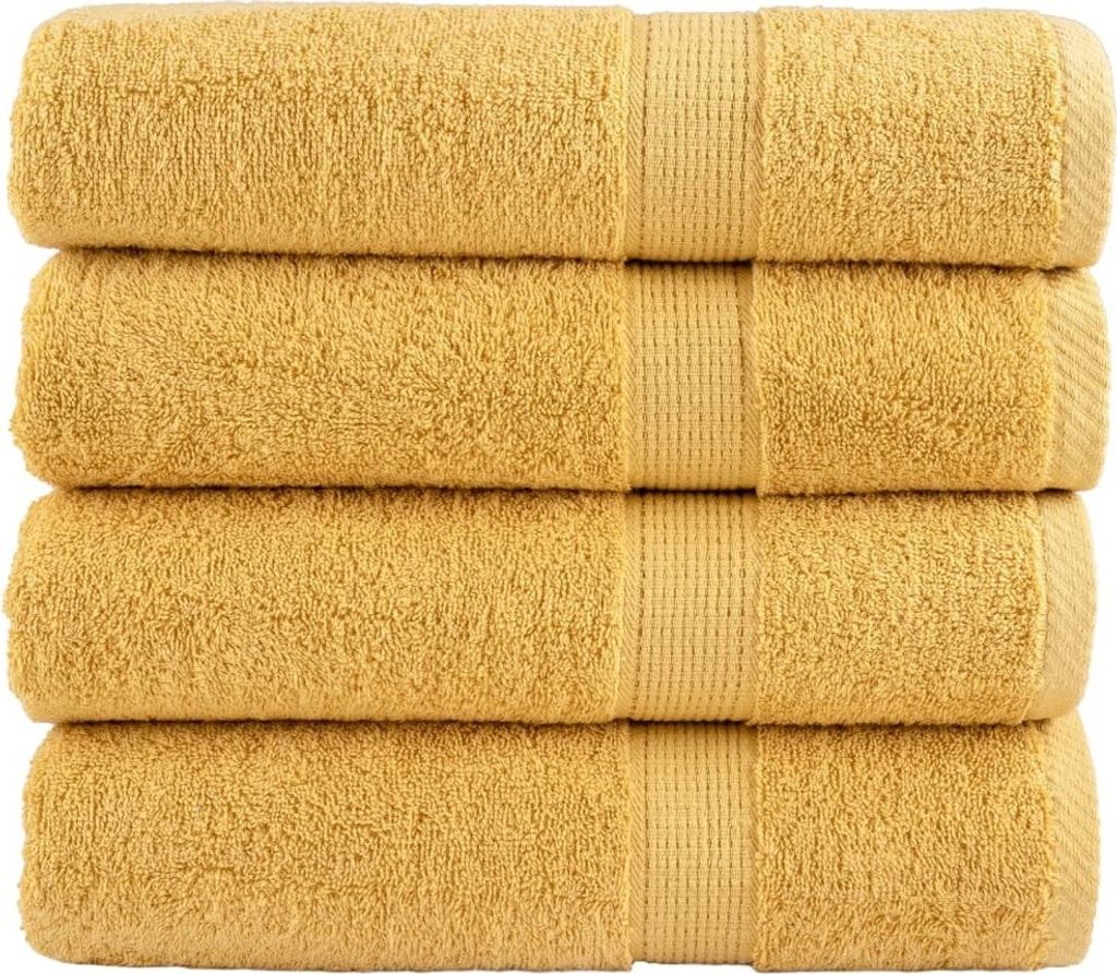 Premium Badetücher SOLUND 4 Stk. Gold 100x150 cm 600 g/m²