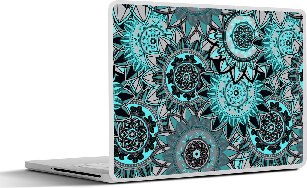 MuchoWow Laptop Aufkleber Sticker Cover Mandala - Blumen - Entwurf 30x21 cm - Sticker für Laptop - Selbstklebend