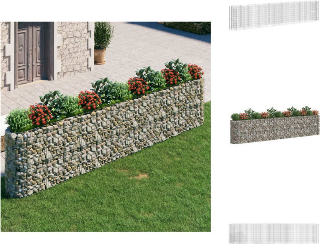 vidaXL Gabionen-Hochbeet Verzinktes Eisen 470x50x100 cm - Blumentöpfe & Pflanzgefäße