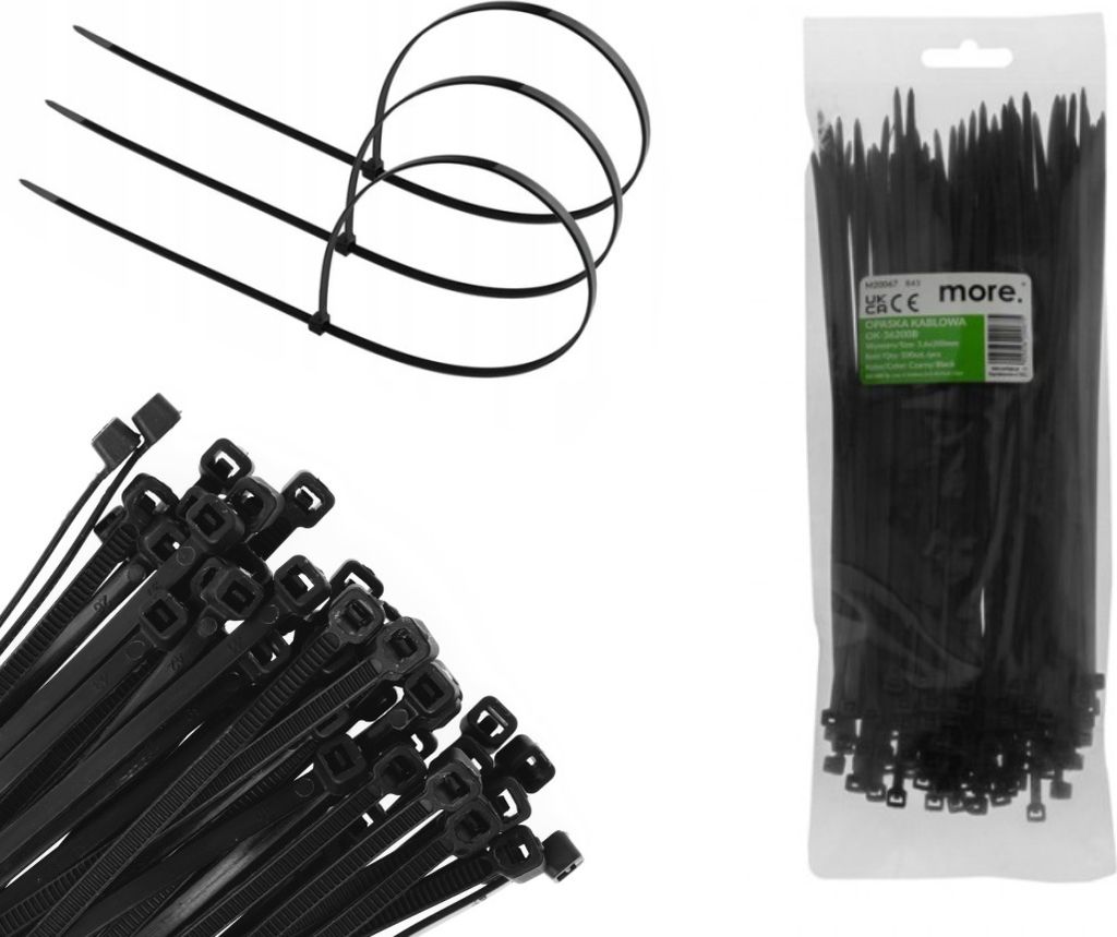 Eco-Light Trytytka Opaska Kablowa Zaciskowa 3.6 X 200 Mm Zdjęcie produktu 
