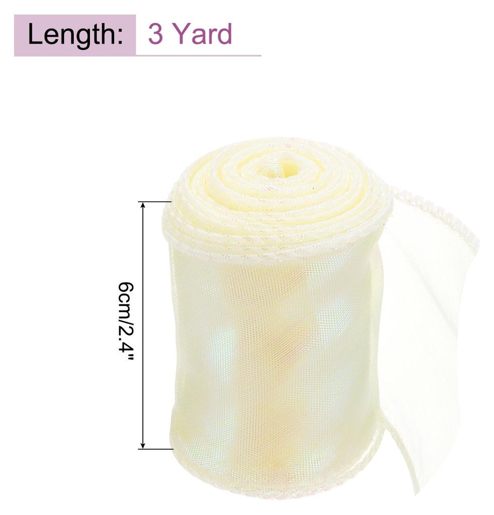 Schleifenband schimmernd durchscheinend 60 mm x 3 Yard schillerndes Organzaband glitzernde Chiffon-B?nder Cham?leon Regenbogenfarbe fš¹r Dekorati...