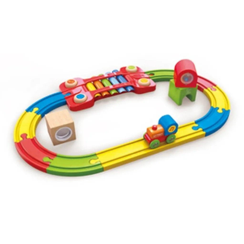 Circuit de train en bois sensoriel Hape - Premier jeu d'éveil complet