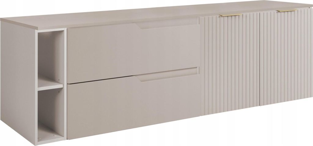 RODAN | Szafka pod umywalkę - Beżowa - 160 cm - Z Blatem - Zdjęcie produktu 