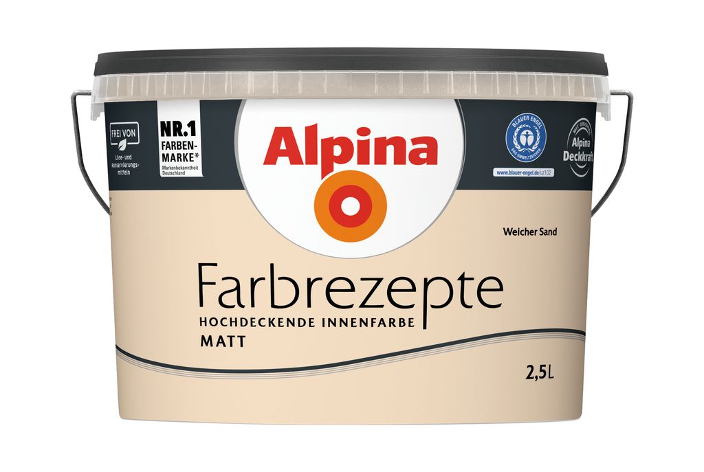 Alpina Farbrezepte Weicher Sand matt 2,5 L Produktbild 