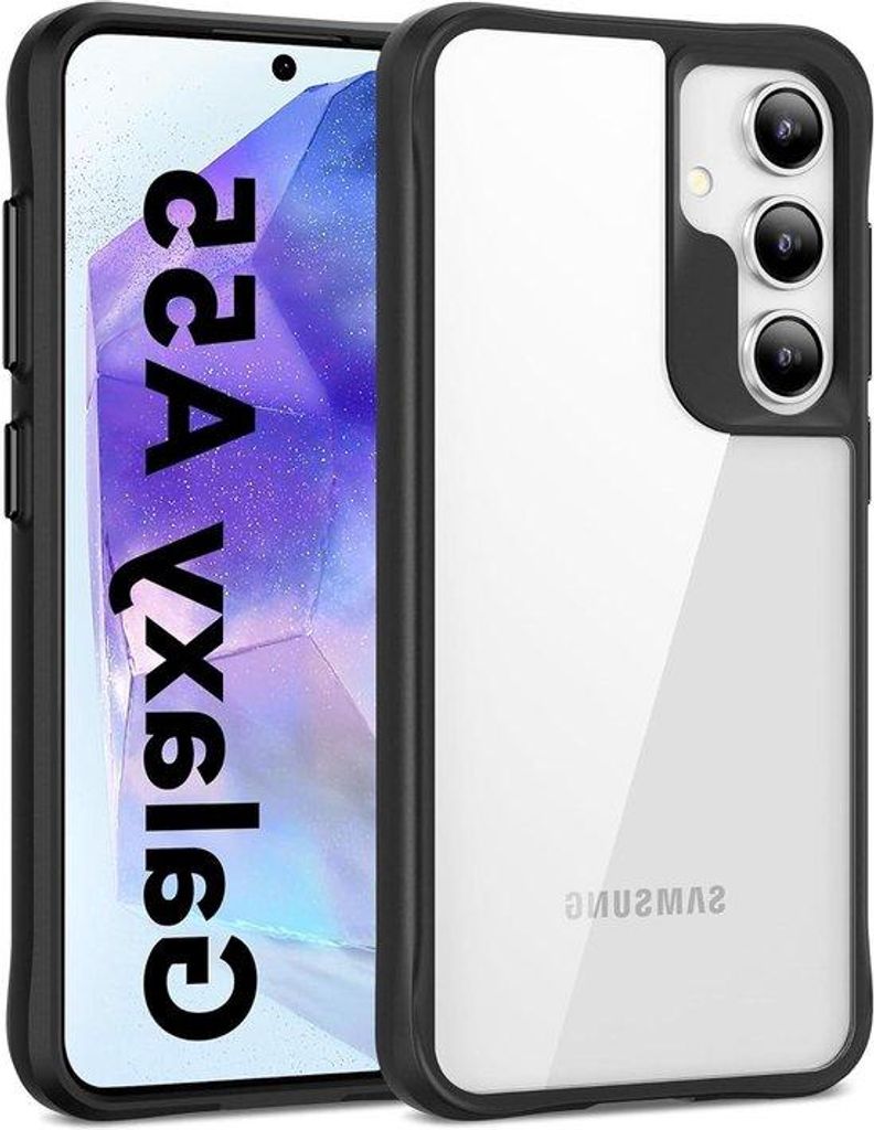Transparante beschermhoes für Galaxy A55 5G - Stootvast und kratzfest - Schwarz - Anti-Abrieb