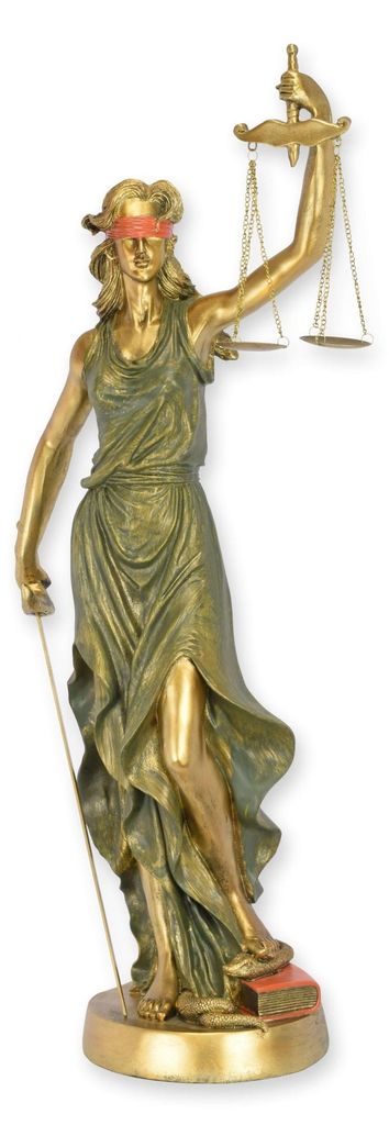 Skulptur Justitia aus Kunstharz Replikat Retro Design Dekoration