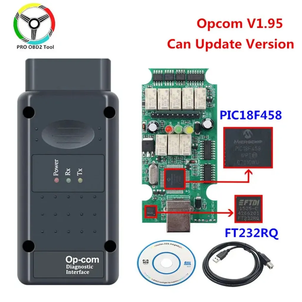 Interface de Diagnostic Automobile V195 et Câble de Mise à Jour USB