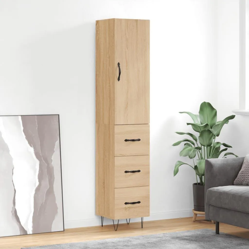 Armadio a Colonna Sonoma vidaXL 180cm | Mobile Stretto per Monolocali