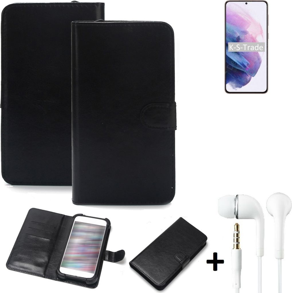 K-S-Trade Wallet Case Handyhülle kompatibel mit Samsung Galaxy S21+ 5G SD888 Schutzhülle Flip cover Flipstyle Tasche Hülle Flipcover Slim Bumper