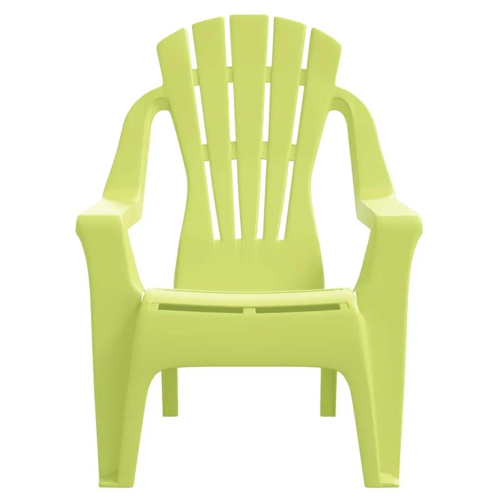 Chaises de jardin enfant robustes et légères - Lot de 2 Vert aspect bois - 4