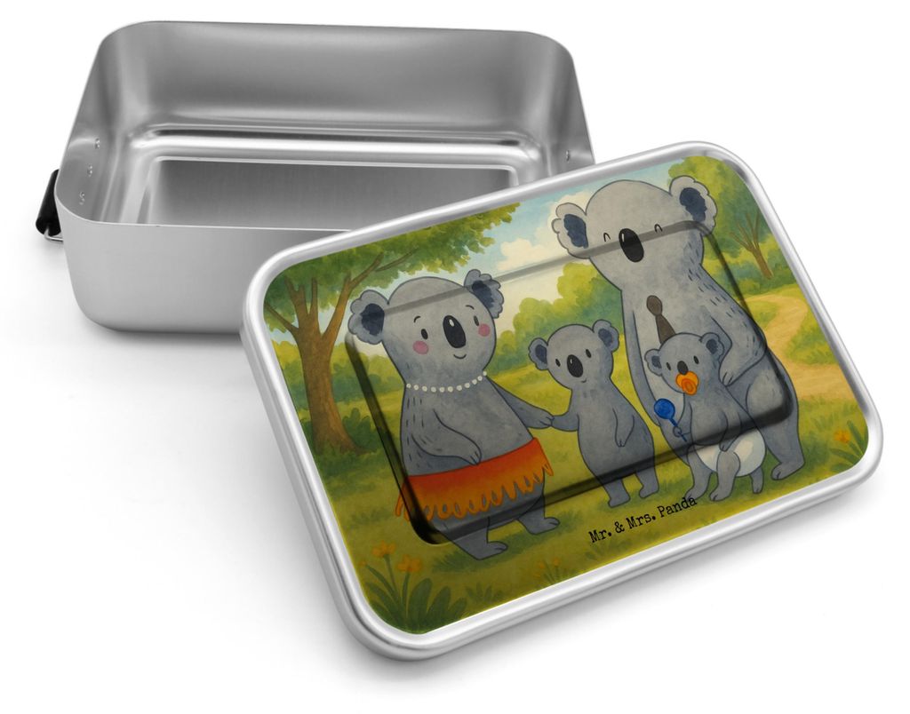 Mr. & Mrs. Panda Snackbox Koala Familie Design - Weiß - Geschenk, Lunchbox, Kinder, Family, Mama, Koalas, Essensbox, Lunchdose, Frühstücksbox, B...