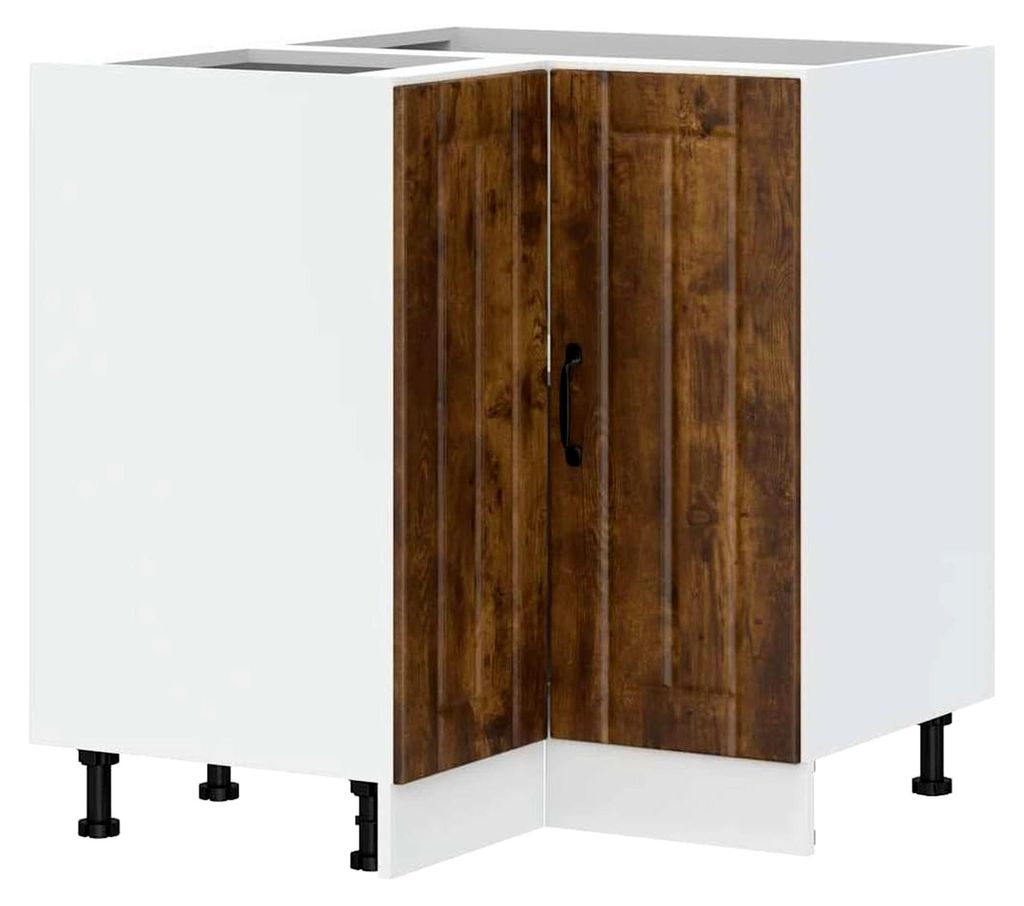 Tomostar Eckschrank für die Küche, Kücheneckschrank Lucca, Raucheiche, 75,5 x 75,5 x 81,5 cm