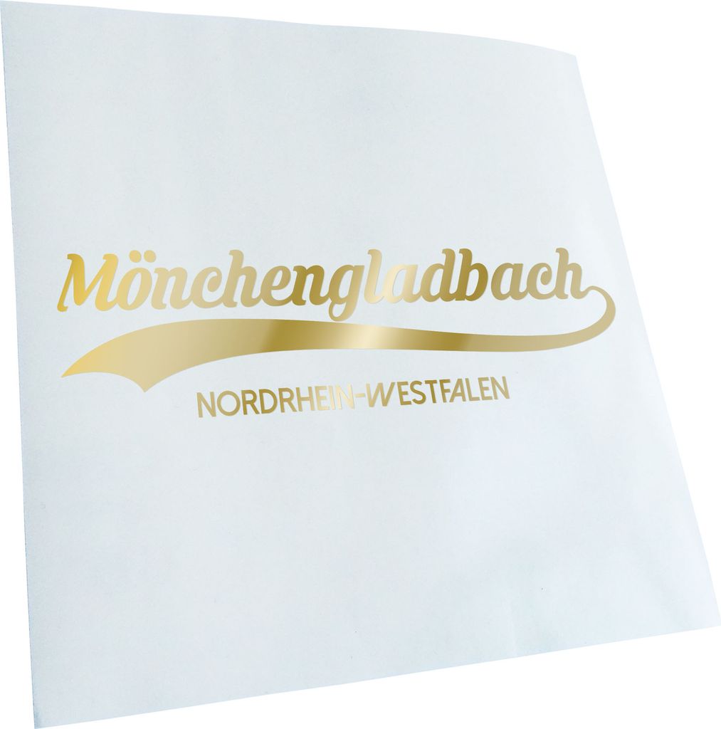 Kiwistar - Autoaufkleber - Mönchengladbach NRW - Goldchrom - 50x14cm - Aufkleber für Auto, Laptop, Fahrrad, LKW, Motorrad mehrfarbig JDM Decal Ra...