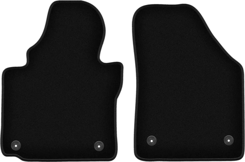 Set Tappetini Anteriori su Misura VW Caddy 2004-2010 Velluto Nero