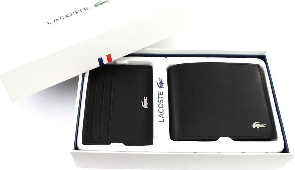 LACOSTE Cuir porte-monnaie FG M Billfold Coin Box Black Image du produit 