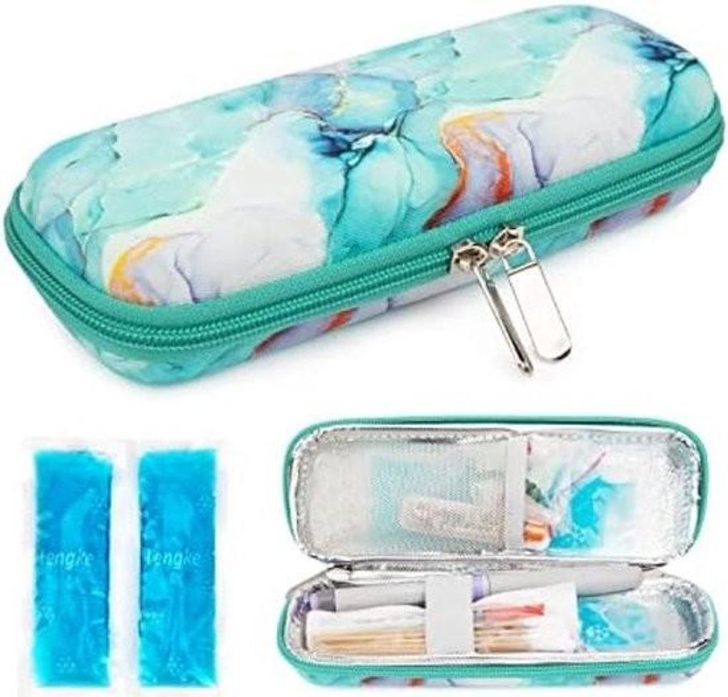 Insulin-Kühltasche – Medizinische Kühltasche – Diabetes-Kühltasche – Marmorgrün