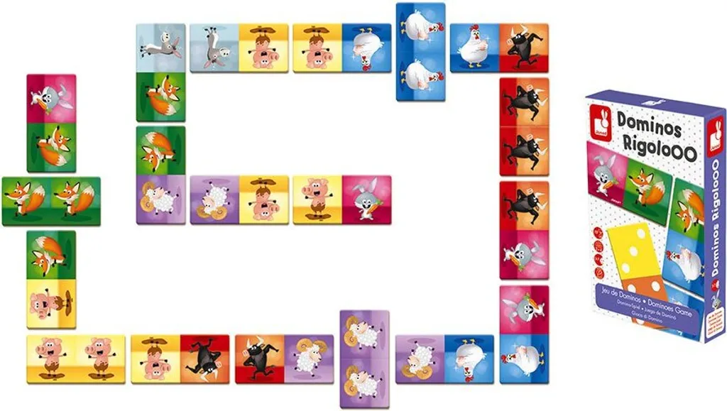 Dominos Janod Animaux pour Enfant : Premier jeu de société éducatif